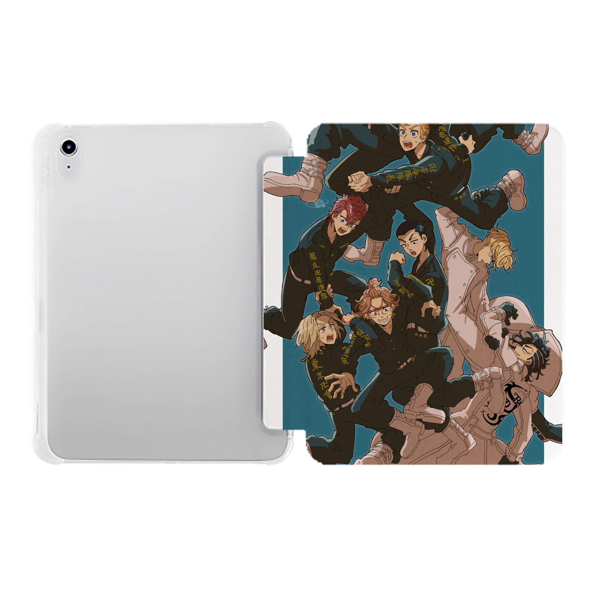 （画像用） 東京リベンジャーズ Tokyo Revengers IPad ケース ペン収納付き 三つ折りスタンド PUレザー×シリコン 対応機種9.5/10.5/10.9インチ